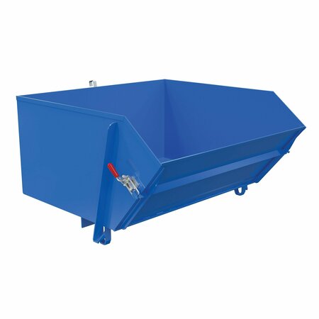 VESTIL Heavy Duty Self-Dumping Hopper 1 Cubic Yard 6000 lb Blue/Silver (Base) HDROP-100-HD